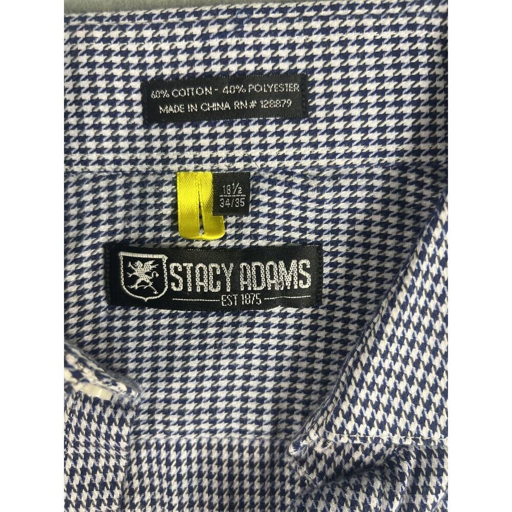 Stacy Adams Men's Button-Down Cotton Shirt, Size 18.5, Long Sleeve - Picture 2 of 11